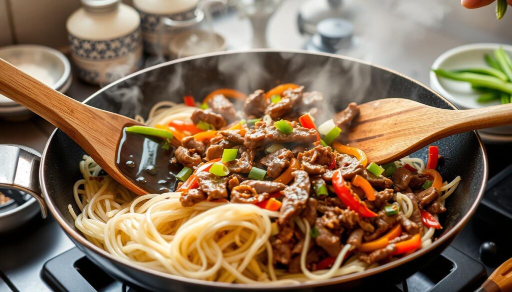 Beef Chow Fun Cooking Process