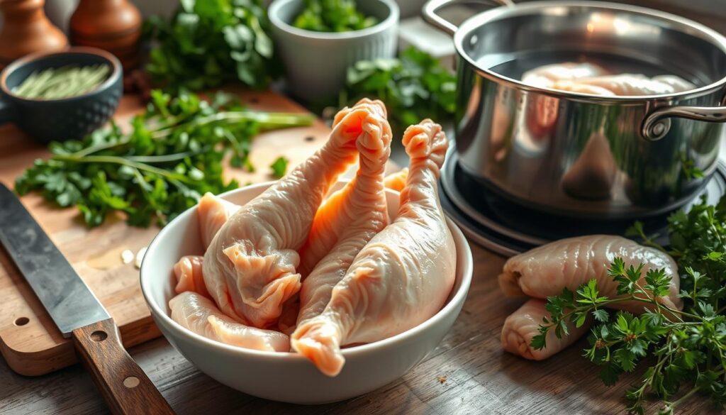 how to prepare chicken feet for cooking