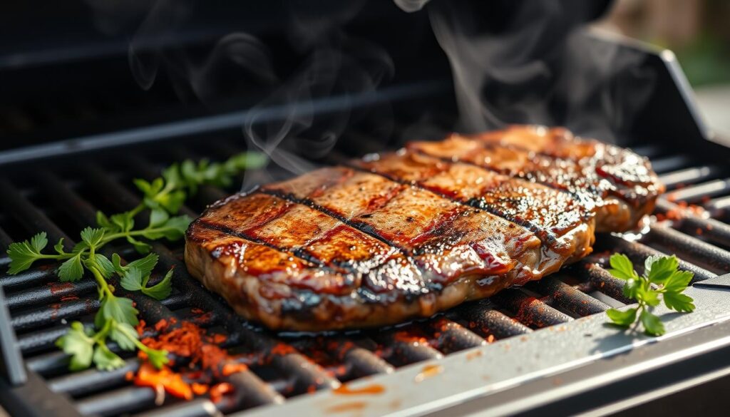 steak on pellet grill